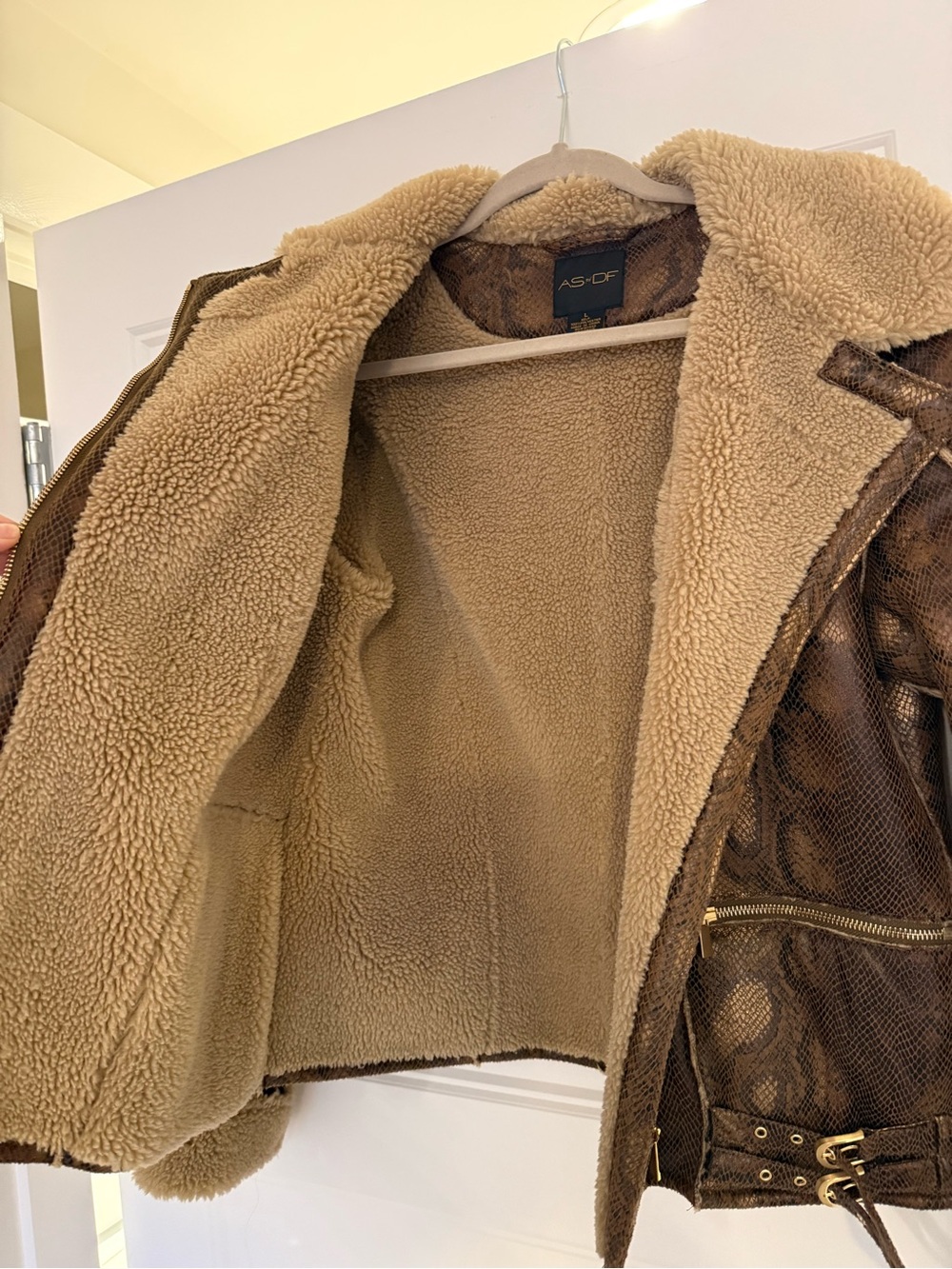 AS by DF Python-Print Faux Shearling Jacket - Picture 5 of 12